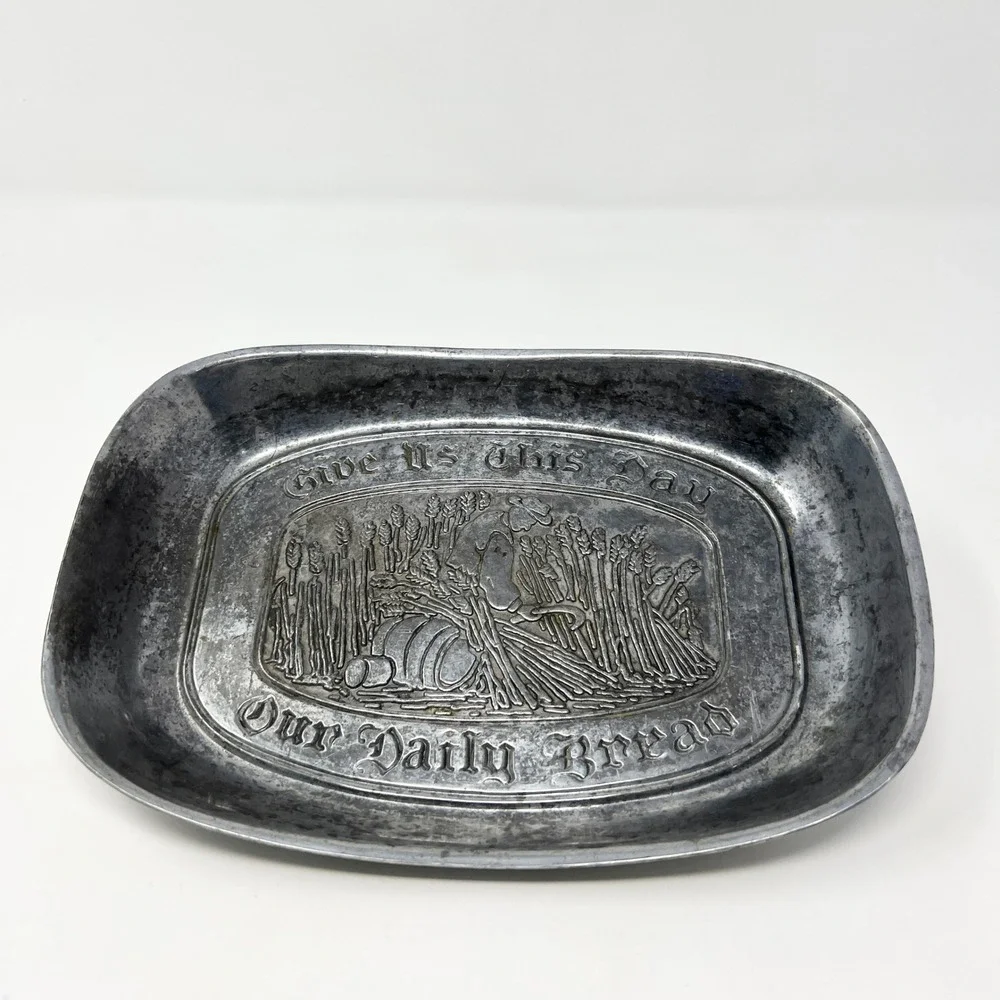 Vintage Pewter Bread Tray 